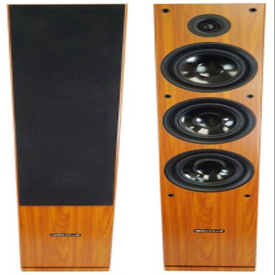 Rockville RockTower 68C Passive Tower Speaker, 8 Ohm, Classic Wood Grain, 500W Peak, 3-Way, Dual 6.5", MDF Cabinet, Detachable Grille, for Home Audio, 2-Piece