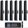 Rockville Bundle: RCS350-6 350W 6-Zone 70V Amp w/Bluetooth & Wet Array 4 Black Speakers, IP55 Wall Mount, 2-Way Line Array for Restaurant, Church, Auditorium, Indoor/Outdoor Use (7 Item) view 1