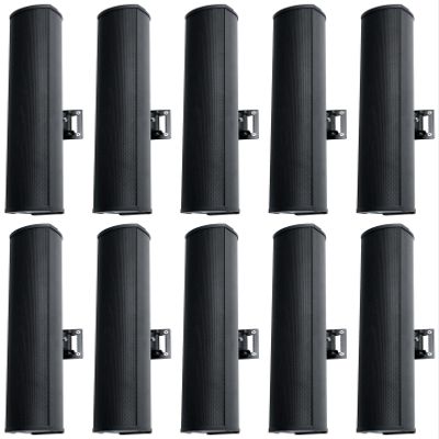 Rockville Wet Array 4 Black 70V Column Line Array Speakers with (4) 3.5-in Full-Range Drivers, 70W 8-Ohm, IP66 Waterproof, 4-Way Swivel Mount, for Church School Auditorium, 10-Piece