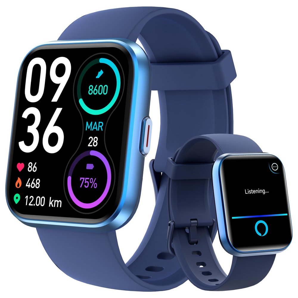aeac Smart Watch Fitness Watch for Men Women, Alexa Built-in & Stable Bluetooth Call, with Heart Rate/SpO2/Sleep Monitor, 100 Sports, IP68 Waterproof Smartwatches for iOS Android