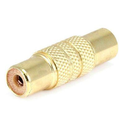 TUDIN 8 Pcs RCA Female to Female Coupler Audio Adapter Connector Cable Joiner Gold