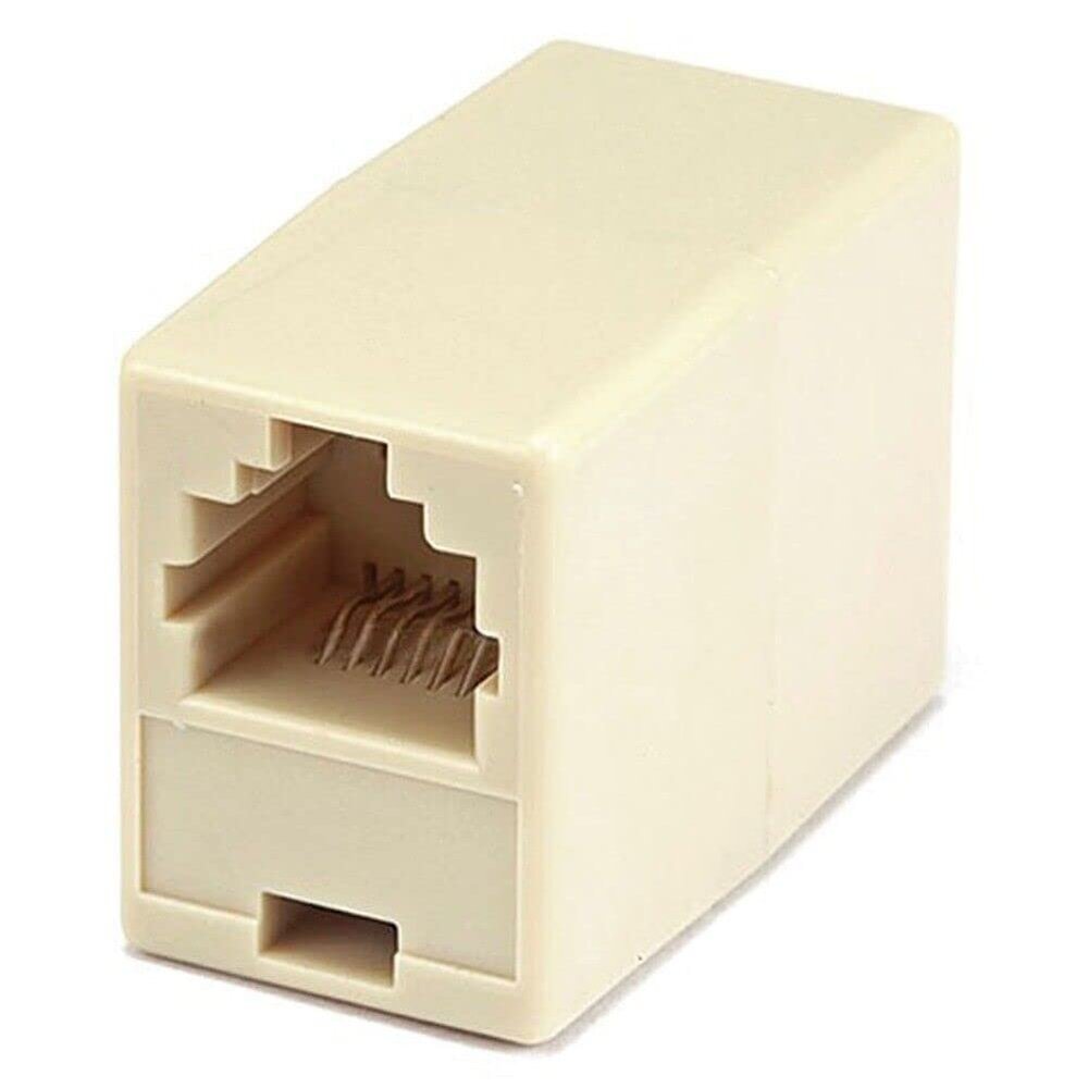 TUDIN 12x RJ12 6P6C Straight Telephone Phone Line Coupler Adapter Cable Joiner Beige