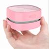 TRZLIFE Desk Vacuum Cleaner, Portable USB Rechargeable Mini Handheld Cleaner Sucks Up Crumbs Debris from Desktop Countertop Drawer, Perfect Office Desk Accessory, Ideal Valentine's Day Gift Pink view 1