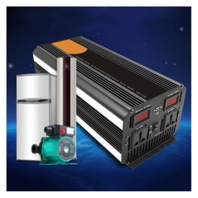 High-Power Modified Sine Wave Inverter Household Car DC 12v/24v to 220v AC Converter with Heat Sink Fan and Bee Sound Alert for Truck, Camper,7500W-12V/220V