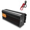 TOOJUN Upgrade Power Inverter Home DC 12V to AC 220V Car Converter with LCD Display Dual AC Outlets and Temperature Control Heat Dissipation Fan,1500W-12V/220V view 1