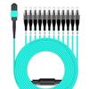 AMPCOM MPO to FC Breakout Cable 50/125m Multimode OM3-300(12 Fiber, MPO to FC, Type B, LSZH/Riser, UPC, Aqua) 50m (164ft) view 1