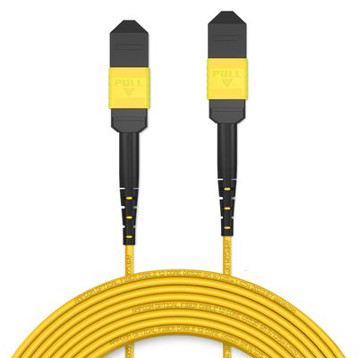 AMPCOM MPO to MPO Trunk Cable 9/125m Singlemode OS1/OS2(12 Fiber, MPO to MPO Female, Type B, LSZH/Riser, UPC, Yellow) 3m (9ft)