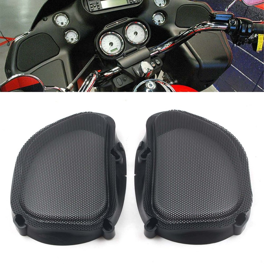 FINMOKAL Mesh Speaker Grill For Harley 1998-2013 Road Glide FLTR Ultra FLTRU Custom FLTRX