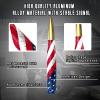 American Flag Car Truck Bullet Antenna with Valve Stem Caps, Universal Antenna Mast for GM Chevy Silverado 1500 2500 3500 HD Avalanche Ford F150 F250 F350 Heavy Duty Pickup Jeep Accessories (Gold) view 2