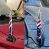 American Flag Car Truck Bullet Antenna with Valve Stem Caps, Universal Antenna Mast for GM Chevy Silverado 1500 2500 3500 HD Avalanche Ford F150 F250 F350 Heavy Duty Pickup Jeep Accessories (Silver) view 2