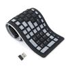 Seaciyan Wireless Silicone Keyboard, Portable Foldable Roll Up Soft Rubber Keyboard, Perfect for PC, Laptop and Travel (Black and Gray) view 1