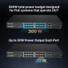 16 Port Full Gigabit PoE Switch with 2 *Gigabit SFP Ports & RJ45 Ports, Unmanaged Plug and Play, High Power Total Budget 300W, 802.3af/at Compliant, Fanless & Slience, Metal Housing, Rack Mount view 4