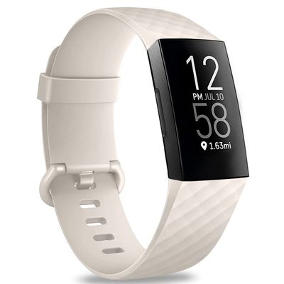 Hamile Bands Compatible with Fitbit Charge 4 / Fitbit Charge 3 / Fitbit Charge 3 SE, Waterproof Replacement Watch Strap Fitness Sport Band Wristband for Women Men, Small, Apricot
