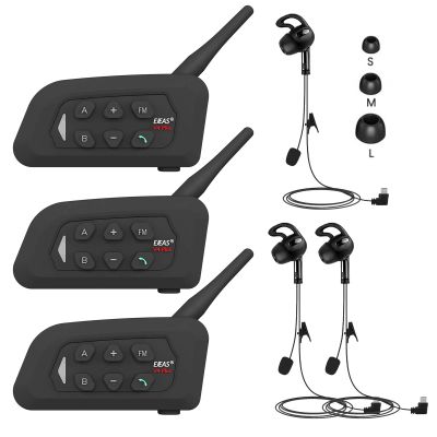 GaiRen Referee Headset, USB C Interface Communication System with Headset Earphone for Volleyball Official Football Soccer Handball (3 Pack)