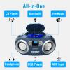 MEGATEK Portable CD Player Boombox with FM Radio, Bluetooth, USB Port, AUX Input, and Headphone Jack  CD-R/CD-RW/MP3-CD Compatible, Clear Stereo Sound, Backlit LCD Display  Blue Jay view 2