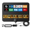 RUPA HDTV Digital Antenna, Ultra-Thin Outdoor Indoor Antenna, 1000 Miles Range, 4K 1080P UHF VHF Freeview, Support Older TV's Smart Amplifier Signal Booster with Coax Cable 16ft (Black) view 1