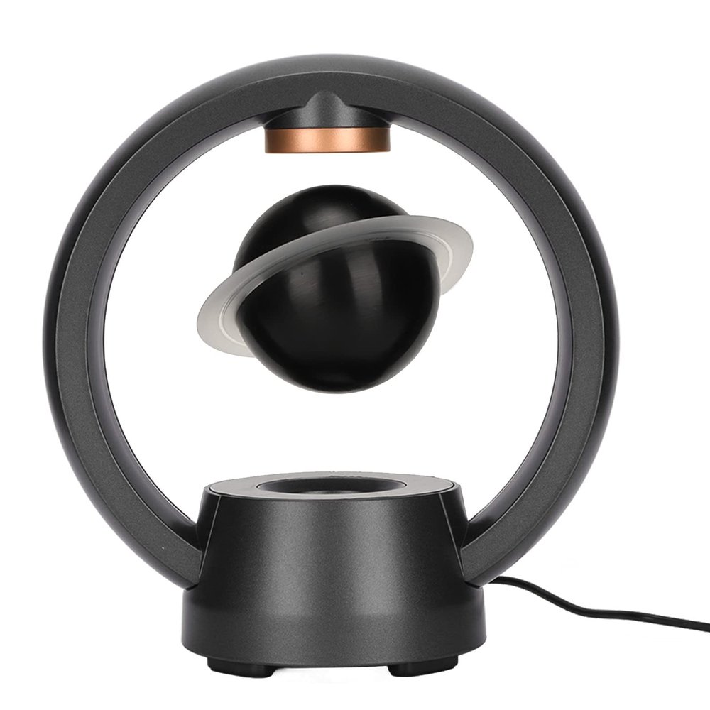 banapoy Magnetic Levitating 3D Speaker, Bluetooth 5.0, Black, Modern Tech Style, 3D Spatial Audio, 24W, 49ft Range, 500mAh Battery, 1 Year
