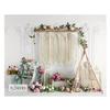 Kate 10x8ft Spring Fresh Cut Flowers Backdrops for Photography Bohemian Dream Catcher Background Pink Blooming Rose Backgrounds Wedding Bridal Baby Shower Portrait Backdrop view 1