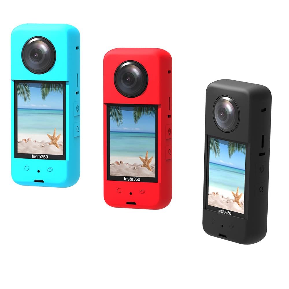 Aokicase Compatible with Insta360 One X3 Anti-Scratch Camera Silicone Case Protective Case for Insta 360 One X3 Action Anti-Scratch Camera Accessories Blue (A515)