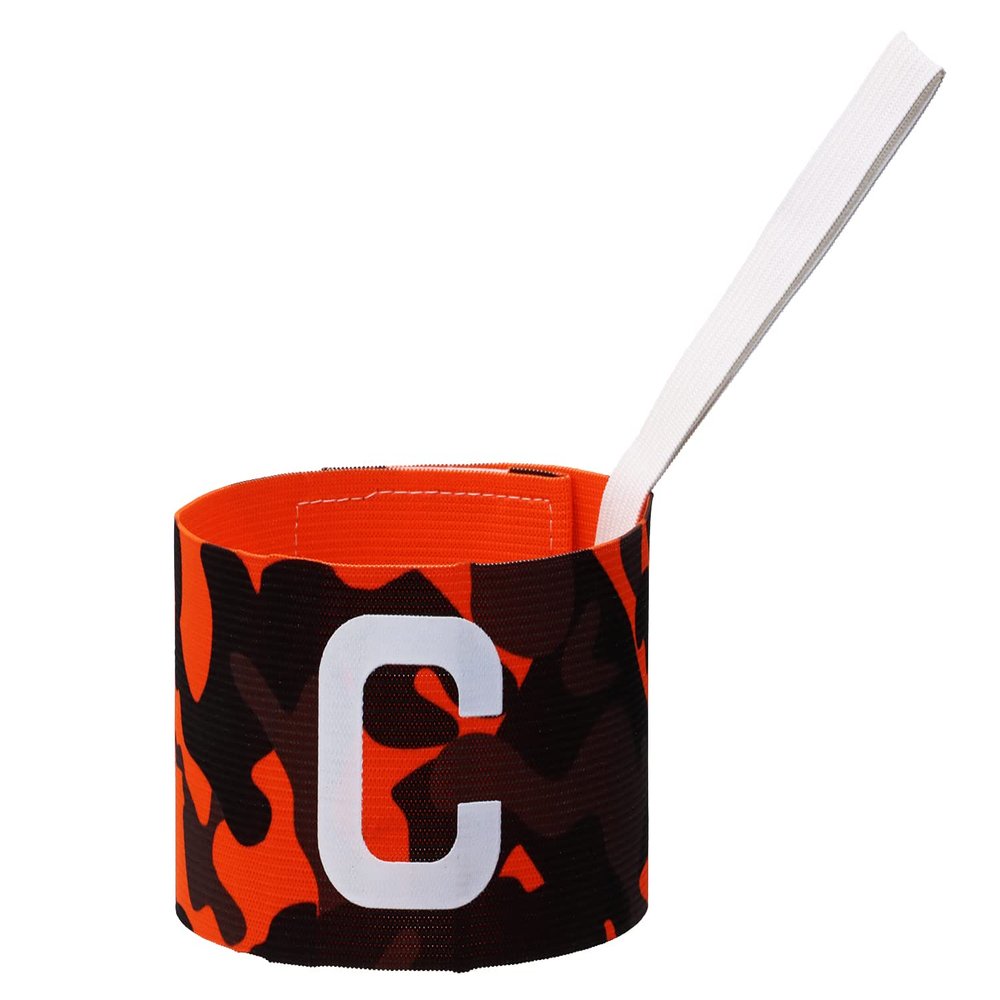 ONLYKXY Captain Armbands 6x37CM/2.36x14.56inch Adjustable Leader Armband for Soccer Basketball Volleyball School Team Competition Coach Players Wrist Arm Bands (Camouflage Orange)