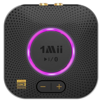 1Mii B06S+ LDAC Bluetooth 5.2 Receiver for Home Stereo Hi-Res Music Streaming, Hi-Fi Wireless Audio Adapter w/aptX HD Low Latency, Long Range Bluetooth Audio Receiver Volume Control, RCA/3.5mm Outputs