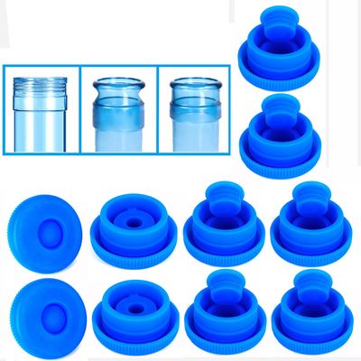3 & 5 Gallon Water Jug Cap Reusable - Non-Spill 55mm Water Bottle Caps,Silicone Replacement Cap Lids Anti Splash 10 Pack