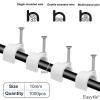 Cable Clips 10mm Nail in Cable Clip 1000 Pcs Cable Wire Clips Cable Tacks Coax Clips Speaker Wire Clips Cable Nails for Cords Cable Clamps Ethernet Cable Clip RG6 RG59 CAT6 RJ45 view 3