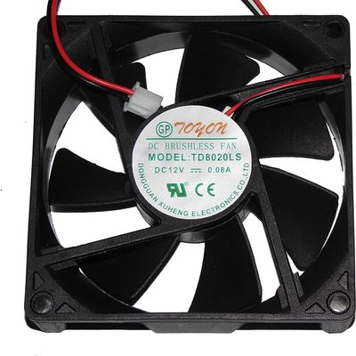 TD8020LS Fan for 12V 0.08A 8CM 2-Wire Cooling Fan