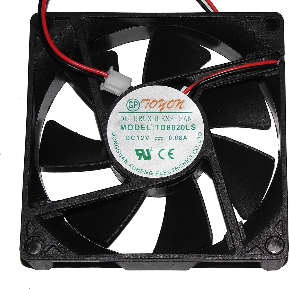 TD8020LS Fan for 12V 0.08A 8CM 2-Wire Cooling Fan