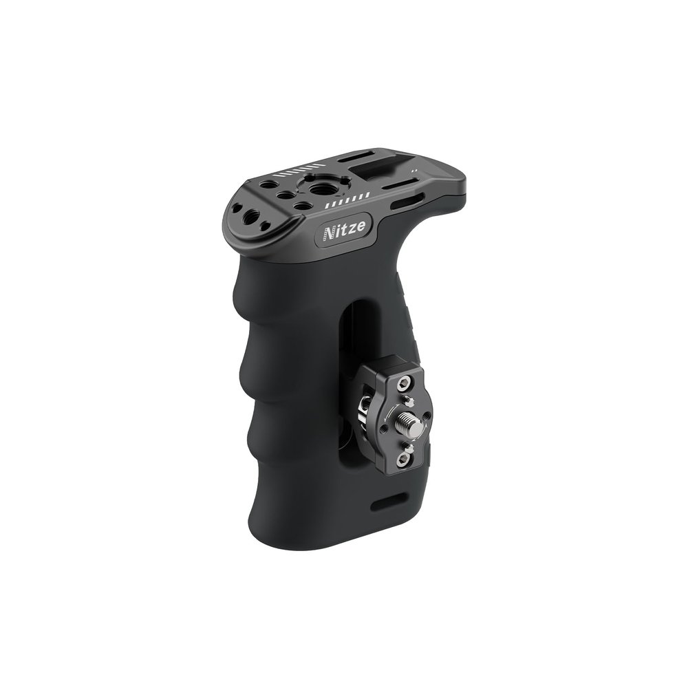 Nitze Ergonomic Side Handle with 1/4 Screw and Detachable Locating Pins, Up/Down and Left/Right Adjustable, Rubberized Aluminum Locating Side Handle - PA29D
