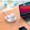 PD 20W USB C 3 Outlet 4 USB Ports Flat Plug Power Strip No Surge Protector for Cruise Ship Travel, 5 ft Long Extension Cords, Power Delivery, Desktop Power Strip for Dorm Home Office view 4