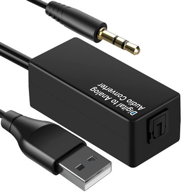 Pasotim 192KHz Digital to Analog Audio Converter,DAC Digital Optical Toslink to Analog 3.5mm Audio Cable Adapter, 500317310