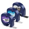 3 Pack Compatible with DYMO LetraTag Refills 12mm x 4m 1/2" x 13' LT Plastic Label Tape Replacement for DYMO LT-100H LT-100T LT-110T QX50 XR XM 2000, Black on White/Black on Clear/White on Black view 1