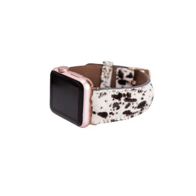 Personalized Handmade Leather Apple Watch Band 38mm 40mm 42mm 44mm for women, iWatch Band Series SE 7 6 5 4 3 2 1 (42-44-45mm, Black Connector)
