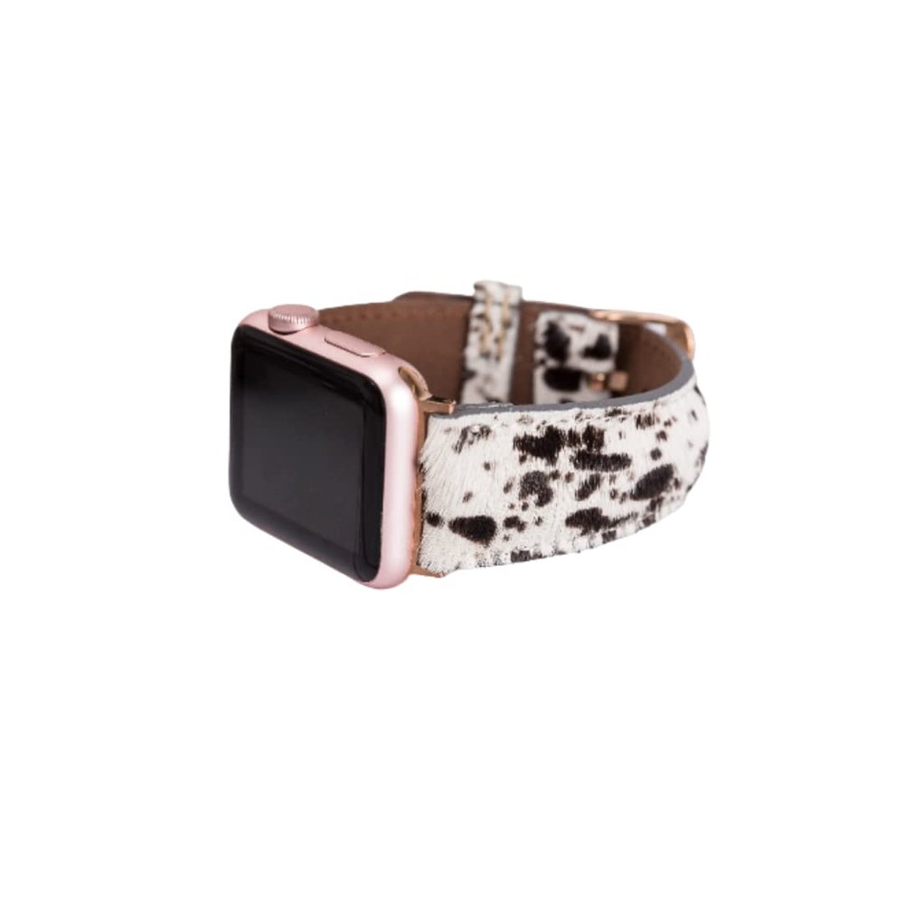 Personalized Handmade Leather Apple Watch Band 38mm 40mm 42mm 44mm for women, iWatch Band Series SE 7 6 5 4 3 2 1 (42-44-45mm, Black Connector)