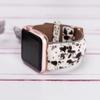 Personalized Handmade Leather Apple Watch Band 38mm 40mm 42mm 44mm for women, iWatch Band Series SE 7 6 5 4 3 2 1 (42-44-45mm, Black Connector) view 2