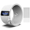 100FT Cat6 Ethernet Cable, Cat 6 Patch Cable, Cat6 Internet Cable, UTP Network Cable, Indoor and Outdoor, PoE, 24AWG CCA, Compatible for PC, Laptop, Router, Switch, Server, with 25 Cable Ties - White view 1