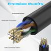 150FT Cat6 Ethernet Cable, Cat 6 Patch Cable, Cat6 Internet Cable, UTP Network Cable, Indoor and Outdoor, PoE, 24AWG CCA, Compatible for PC, Laptop, Router, Switch, Server, with 25 Cable Ties - Black view 3