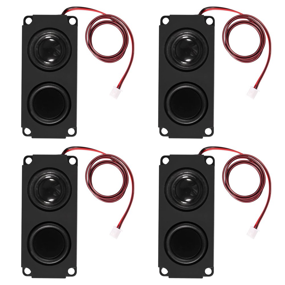 DWEII 4PCS Speaker 5 Watt 8 Ohm Double Cavity Mini Speaker Full-Range Cavity Advertising Machine 3.3V 5V with JST-PH2.5mm-2 pin Interface Compatible with Arduino Electronic Projects