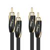 J&D Audiophiles RCA Cable, 24 AWG 2RCA Male to Male Stereo Interconnect Audio Cord, Gold-Plated Subwoofer Cable for Home Theater, HDTV, Amplifiers, Hi-Fi Systems, Speakers, 1.5 Feet/46 cm view 1