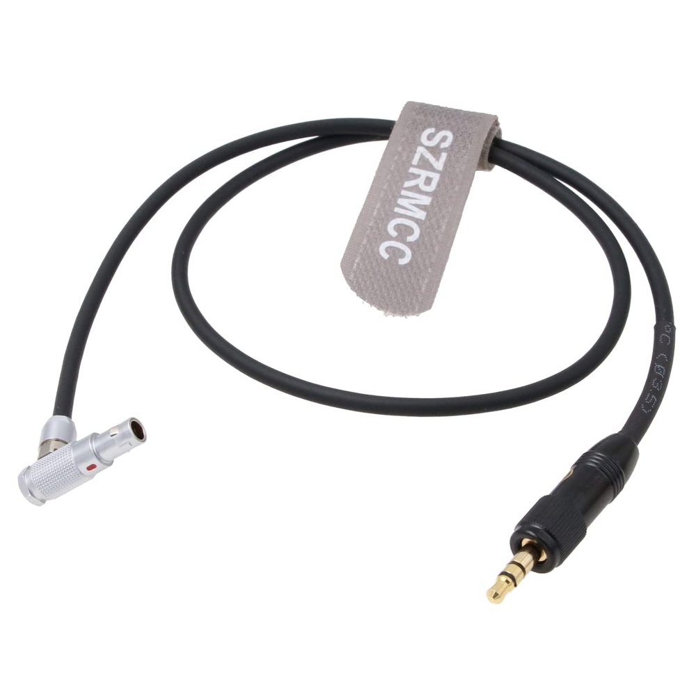 SZRMCC 3.5mm Audio Input Cable Right Angle 00B 5 Pin Male to 3.5mm Locking TRS for ARRI Alexa Mini/Z CAM E2 Camera