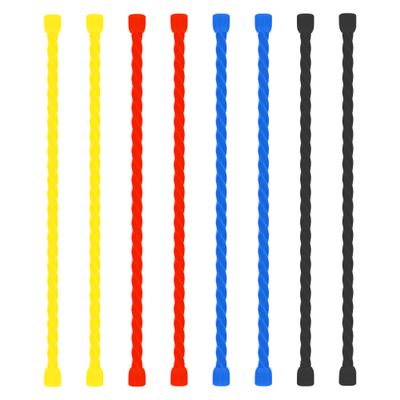 Dreamxiang 8Pcs 6-inch Silicone Cable Ties Reusable Steel-Core Silicone Twist Cable Tie Straps for Bundling and Organizing, Colorful Bendable Holder Strap for Indoor and Out All Purpose, 4 Colors