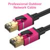 250FT Cat8 Outdoor Ethernet Cable, In-Ground, 26AWG Pure Copper Cat 8, Heavy Duty Direct Burial, LLDPE UV Jacket, Waterproof, 40Gbps 2000Mhz SFTP Patch Cord, POE, Network, Internet, with 25 Cable Ties view 2
