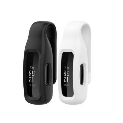 2-Pack Compatible with Fitbit Inspire 3 Inspire 2 Ace 3 Case Clip Holder Soft Silicone Replacement Case for Inspire 3 2 Ace 3 Fitness Tracker -Black,White