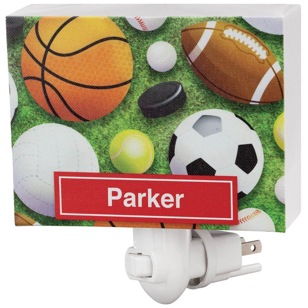 Fox Valley Traders Custom Sports Children's Night Light, MDF Plastic - Measures 5 1/4" Long x 3 7/8" Wide x 1 3/4" High