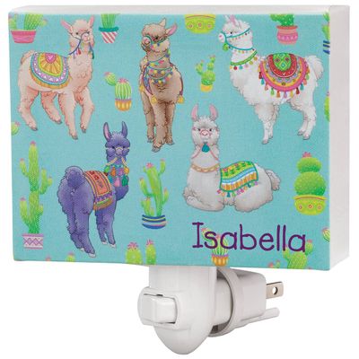 Custom Llamas Children's Night Light, MDF Plastic - Measures 5 1/4" Long x 3 7/8" Wide x 1 3/4" High