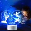 VEELU Custom Name Night Light with Pink Fairy, Personalized Baby Night Light Engraved Text Individual Kids Light Princess Toddler Birthday Gift for Daughter Girl view 3