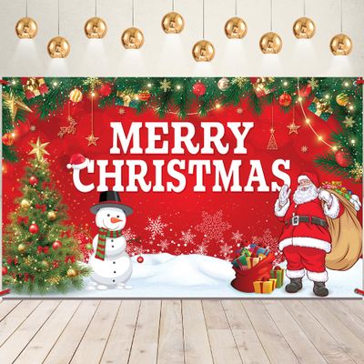 KatchOn, Merry Christmas Banner for Christmas Decorations - XtraLarge, 72x44 Inch | Xmas Backdrop for Holiday Party Decorations