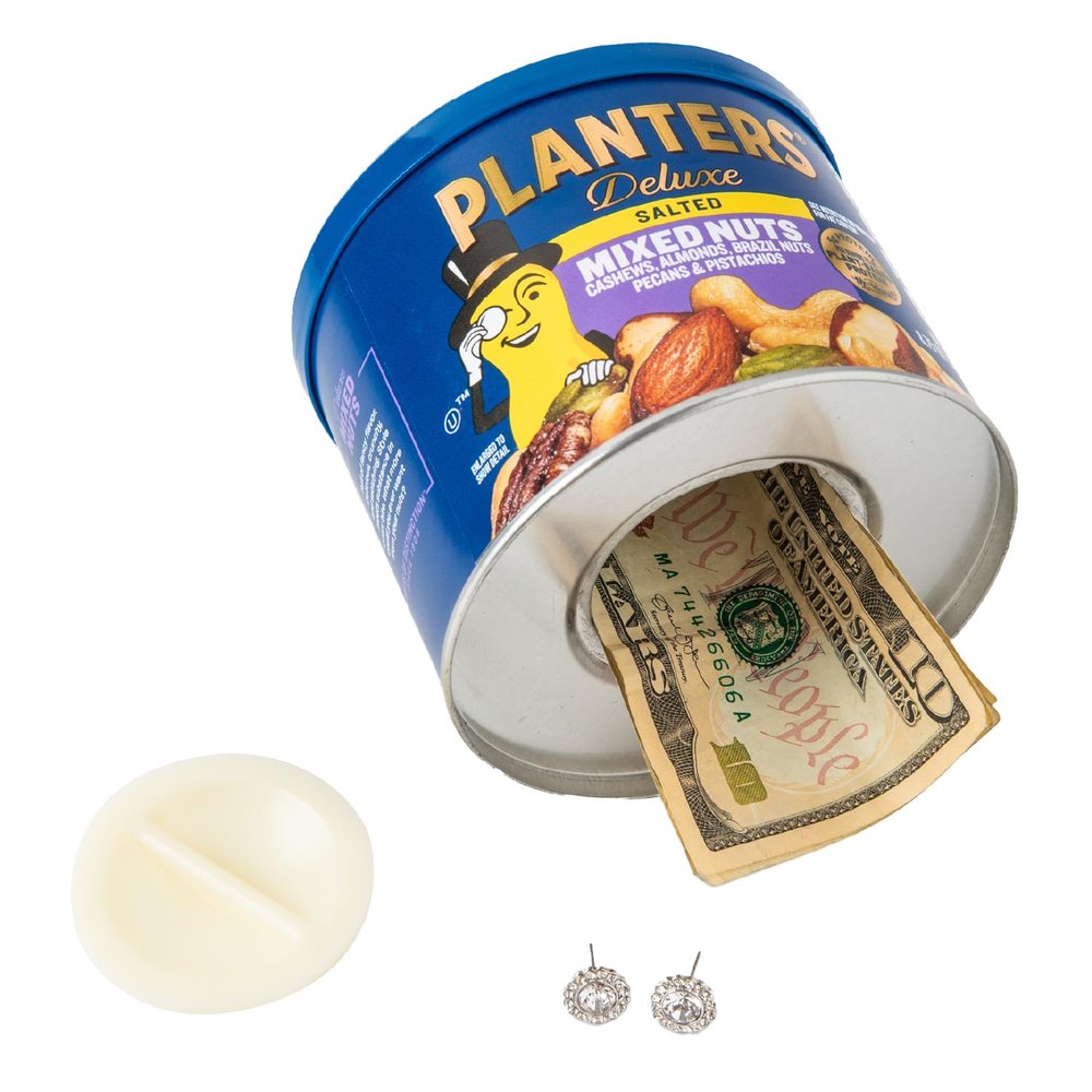 BigMouth Inc Planters Mr. Peanuts Fake Can Diversion Safe - Hidden Safe for Money Stash - Secret Compartment and Hidden Storage Fun Gag Gift Book Safe Alternative - Medium Size