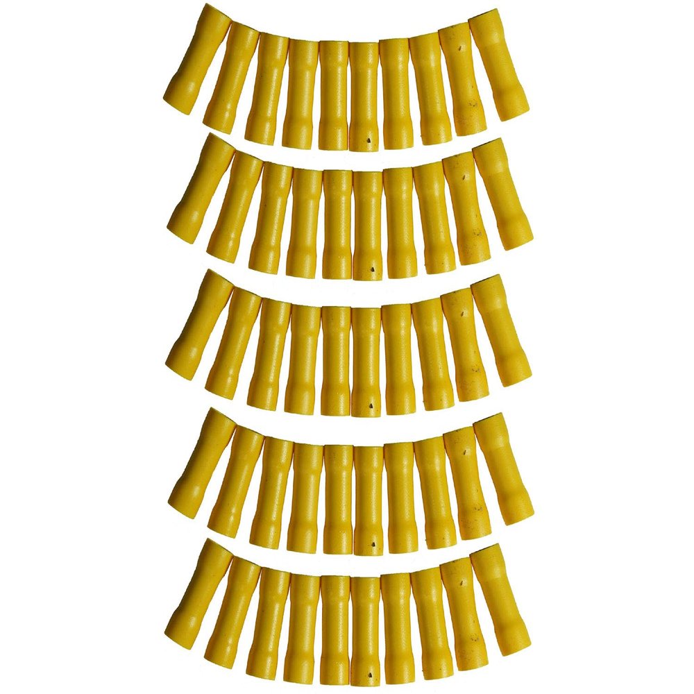 Harmony Audio HA-BC1012 Car Stereo Butt Connectors 10 to 12 Gauge Wire Yellow Color